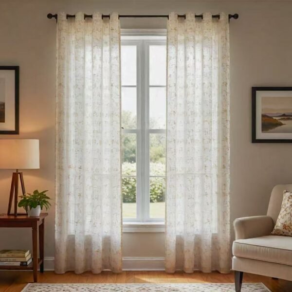 Metallic Foil Sheer Curtain