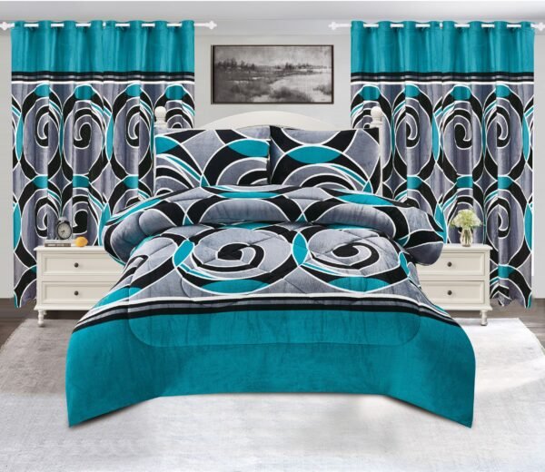 5-Piece Borrego Comforter Set with Curtains