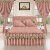 Luxury Ruffled Bed Skirt Set with Curtains