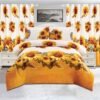 5-Piece Printed Polar Fleece Bedspread Set with Curtains