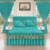 Luxury Ruffled Bed Skirt Set with Curtains