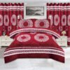 3 5-Piece Polar Fleece Bedspread Set with Curtains