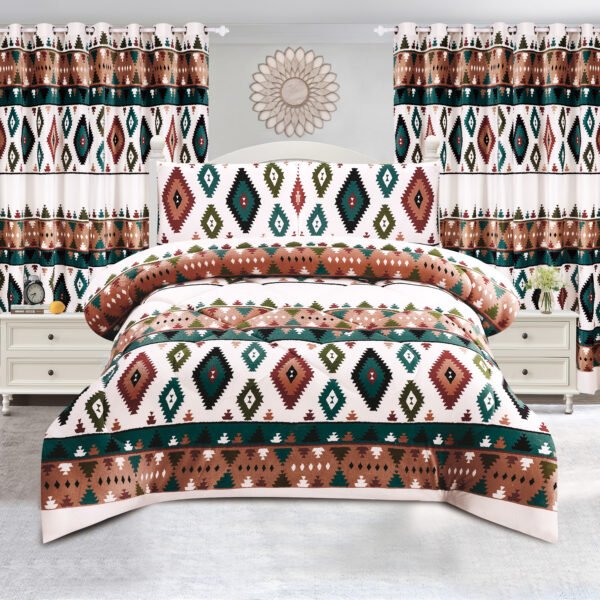 30 5-Piece Borrego Comforter Set with Curtains