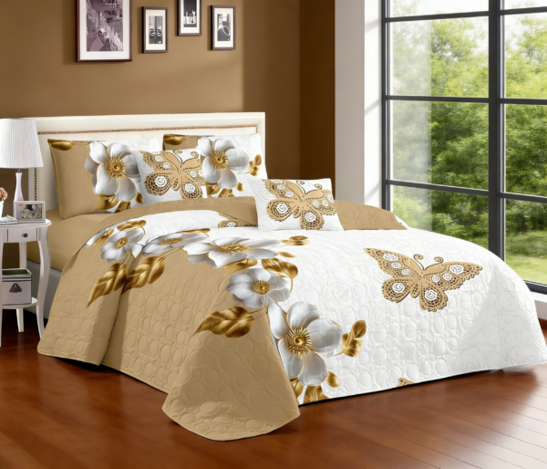 3218cd76d3a72f37595c6ffc229f1f1f 6-Piece Multi-Needle Quilted Bedspread Set