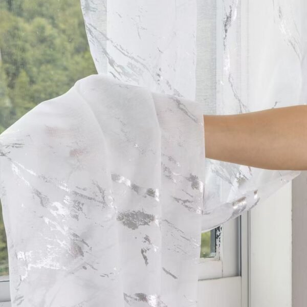 356f18332a9b2e979ee755ff43517dc6 Metallic Foil Sheer Curtain