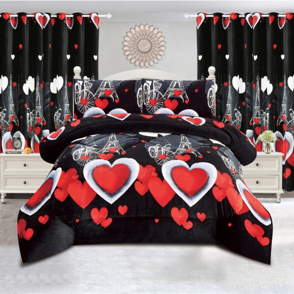 37 5-Piece Borrego Comforter Set with Curtains