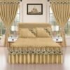 Luxury Ruffled Bed Skirt Set with Curtains