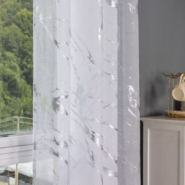 62e6fe163ebe4b1cbeba82996f177e48 Metallic Foil Sheer Curtain
