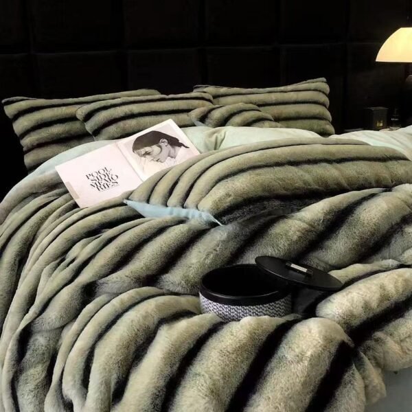 Faux Rabbit Fur Bedding Set