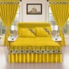 Luxury Ruffled Bed Skirt Set with Curtains