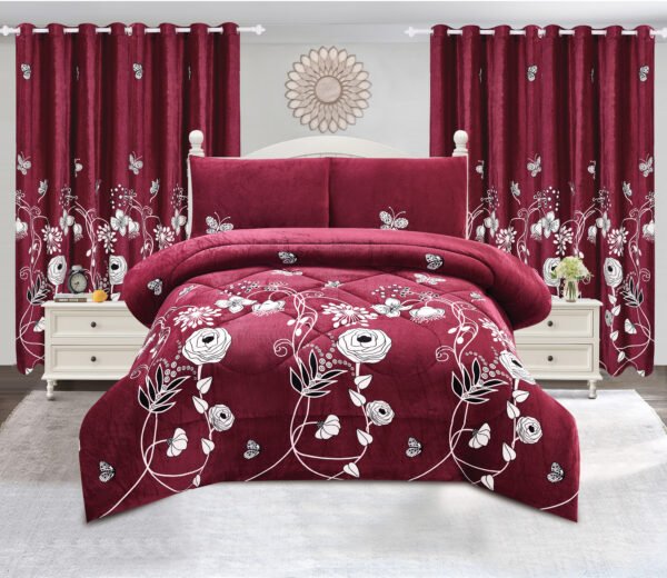 9 5-Piece Borrego Comforter Set with Curtains