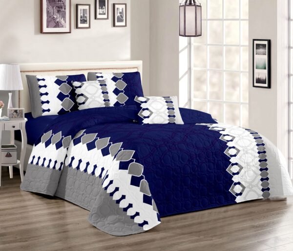 6-Piece Multi-Needle Quilted Bedspread Set
