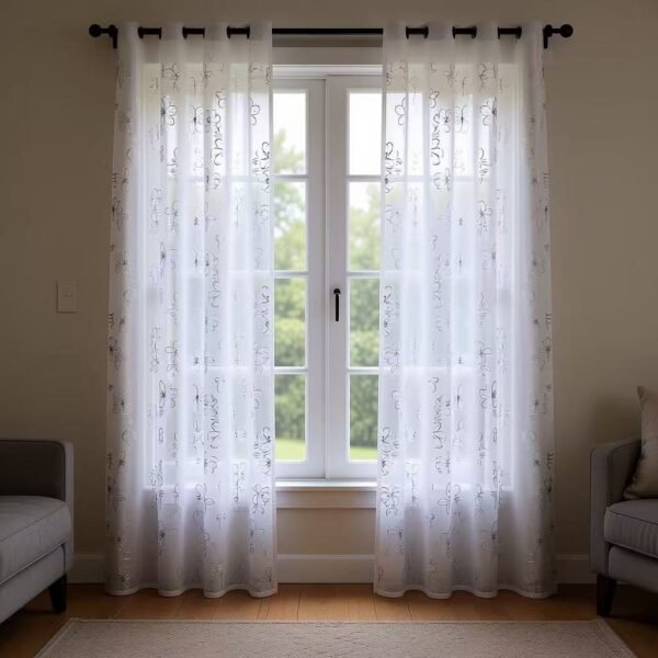 Metallic Foil Sheer Curtain