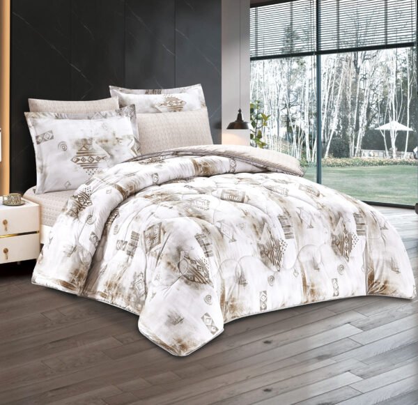 6-Piece Floral Comforter Set with Fitted Sheet