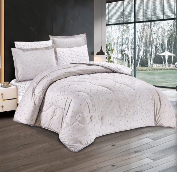 6-Piece Floral Comforter Set with Fitted Sheet
