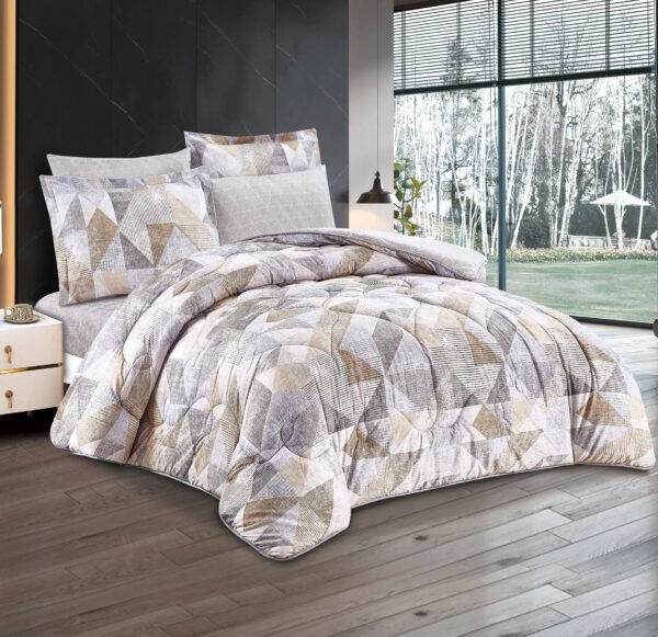 6-Piece Floral Comforter Set with Fitted Sheet