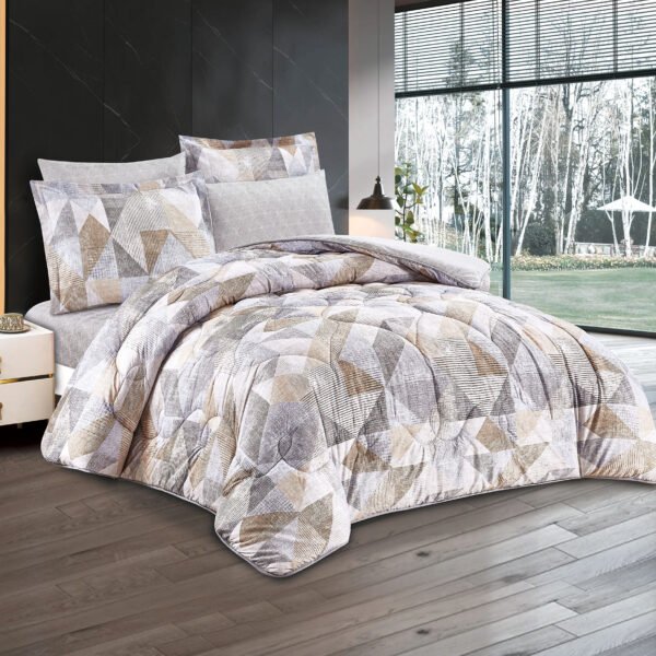6-Piece Floral Comforter Set with Fitted Sheet