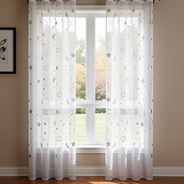 Metallic Foil Sheer Curtain