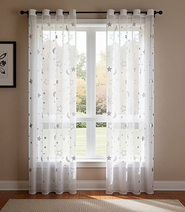 Metallic Foil Sheer Curtain