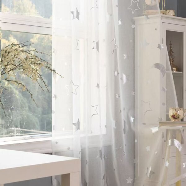 Metallic Foil Sheer Curtain