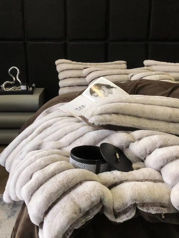 Faux Rabbit Fur Bedding Set