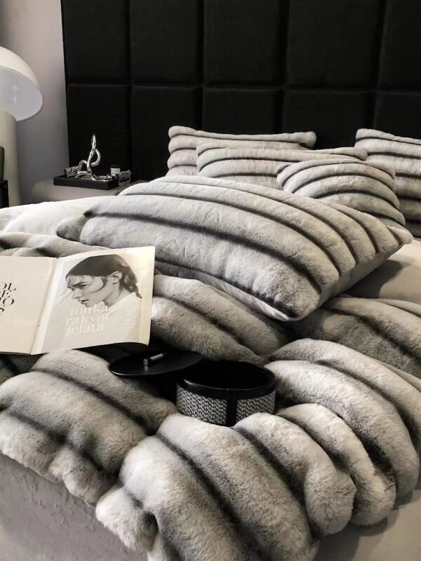 Faux Rabbit Fur Bedding Set
