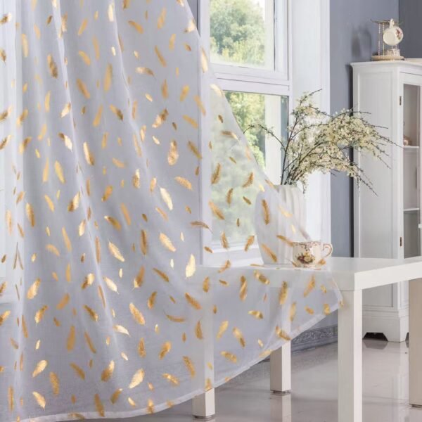 fb40c462ec733c446c17cffaf6b74449 Metallic Foil Sheer Curtain