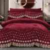 1 6-Piece Polar Fleece Comforter Set with Lace Trim