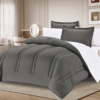 1 6-Piece Solid Color Quilted Comforter Set