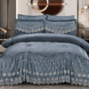 2 6-Piece Polar Fleece Comforter Set with Lace Trim