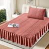 2 2-Piece Crystal Velvet Jacquard Bed Skirt Set