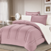 3 6-Piece Solid Color Quilted Comforter Set