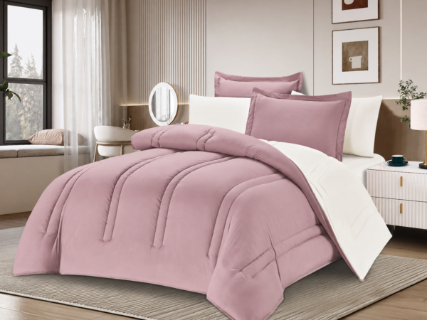 3 6-Piece Solid Color Quilted Comforter Set