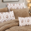 8-Piece Faux Rabbit Fur Comforter Set with Crystal Velvet Trim