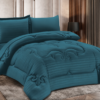 4-Piece Brushed Fabric Quilted Comforter Set with Striped Texture