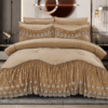 4 6-Piece Polar Fleece Comforter Set with Lace Trim