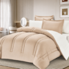 4 6-Piece Solid Color Quilted Comforter Set
