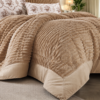 8-Piece Faux Rabbit Fur Comforter Set with Crystal Velvet Trim