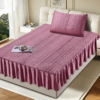 5 2-Piece Crystal Velvet Jacquard Bed Skirt Set