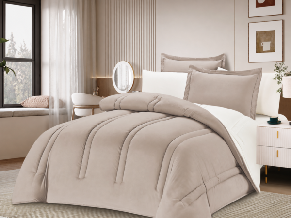 5 6-Piece Solid Color Quilted Comforter Set