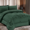 4-Piece Brushed Fabric Quilted Comforter Set with Striped Texture
